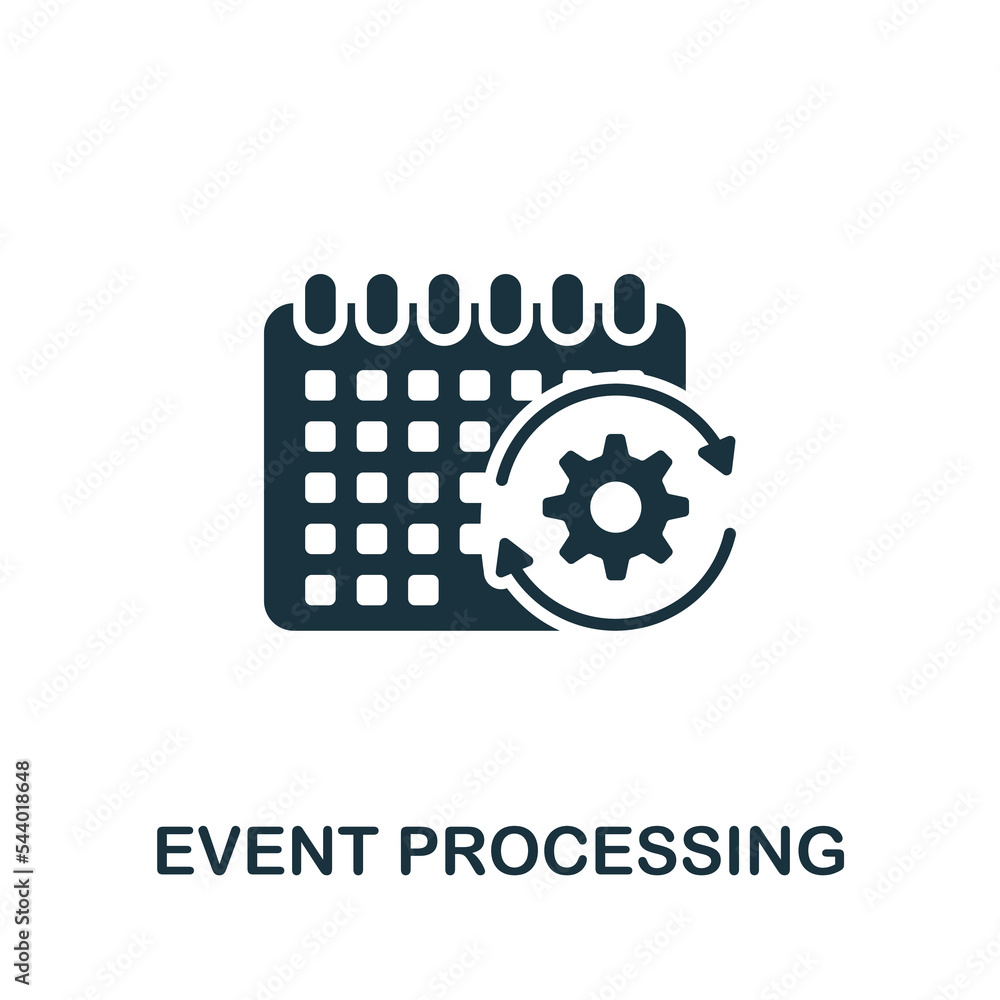 Poster event processing icon. monochrome simple business intelligence icon for templates, web design and in