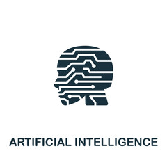 Artificial Intelligence icon. Monochrome simple Business Intelligence icon for templates, web design and infographics