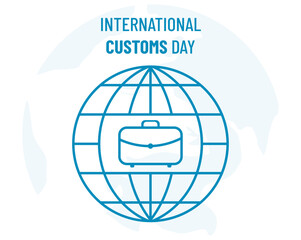 International Customs Day. Template for background, banner, card, poster. Vector illustration