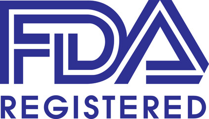 FDA approved. Stamp with text Fda approved. Sign, label, sticker.