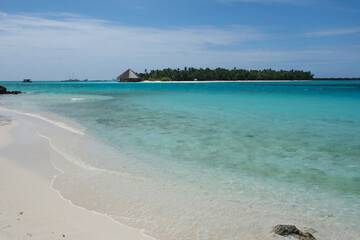 Dhiffushi is the most eastern inhabited island of the Maldives and witnesses the sunrise first in the country. Beautiful afternoon scene.