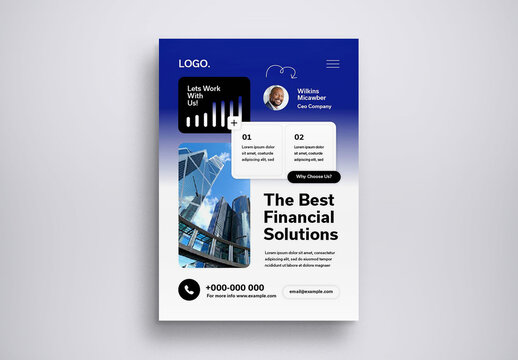Blue Gradient Geometric Financial Flyer
