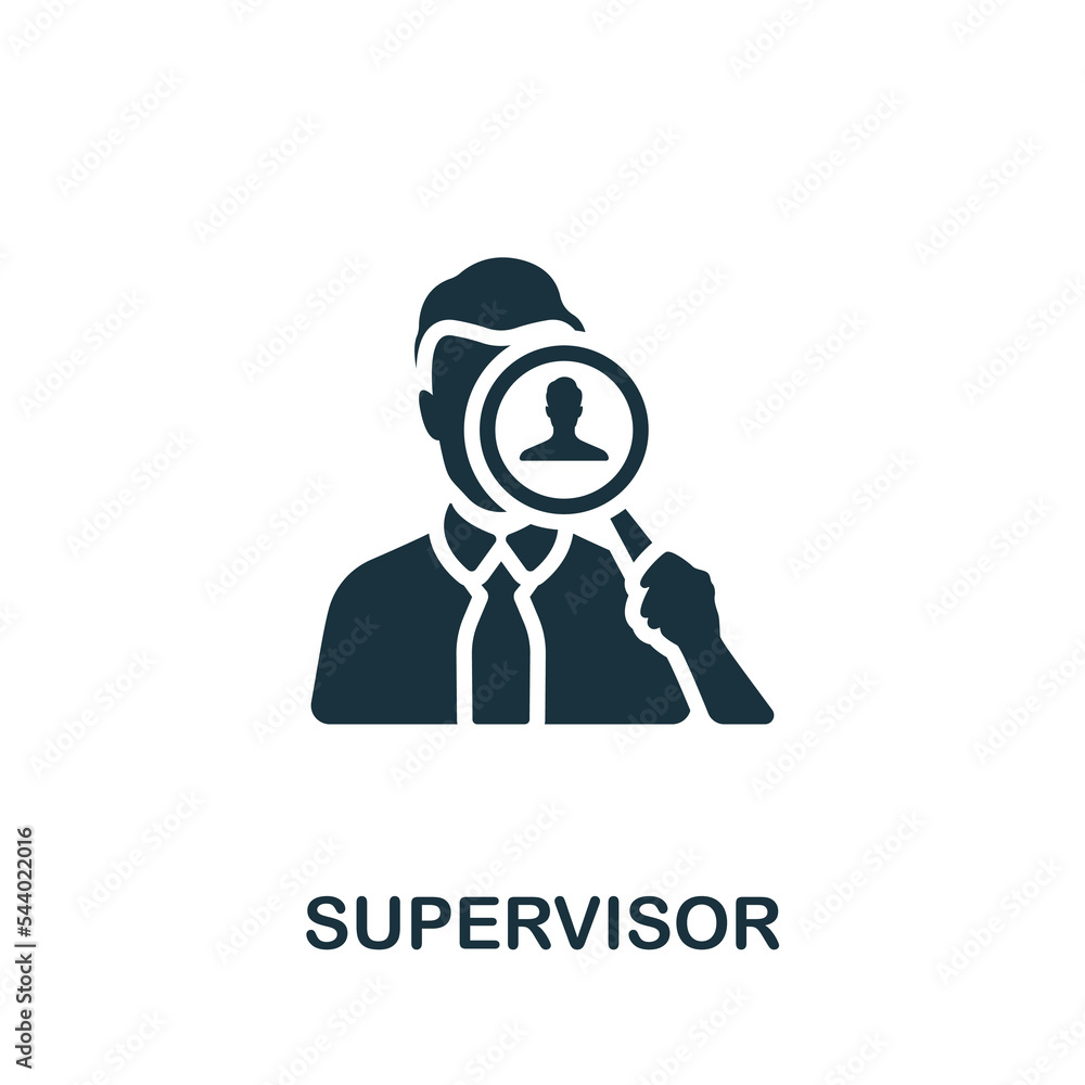 Poster supervisor icon. monochrome simple company structure icon for templates, web design and infographics