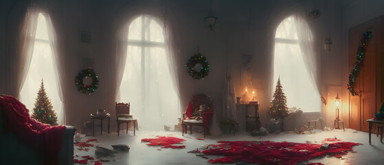 Artistic concept painting of a christmas festive outdoor,  