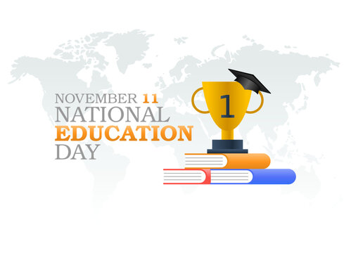 vector graphic of national education day good for national education day celebration. flat design. flyer design.flat illustration.