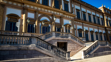 Fototapeta na wymiar Facade of Royal Palace in Monza, Italy
