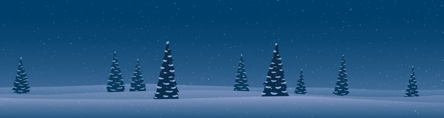 Winter landscape. Fir trees in snow. - 544029439