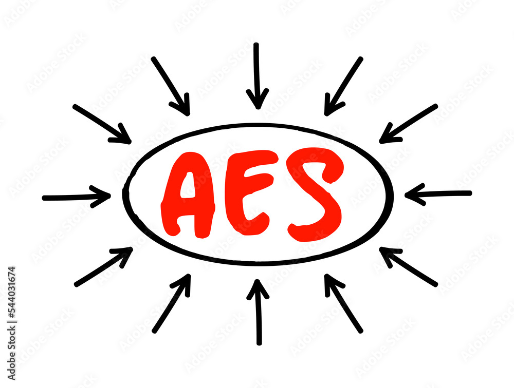 Poster aes advanced encryption standard - symmetric block cipher to protect classified information, acronym