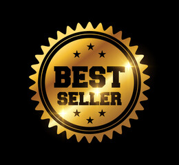 Golden Best Seller vector Icon
