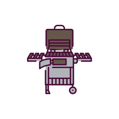 Barbecue grill color line icon. Pictogram for web page