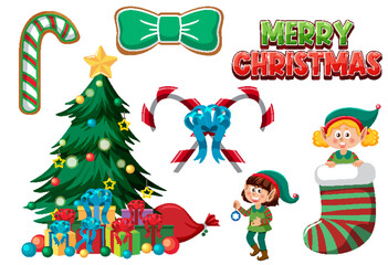 Christmas characters and elements set