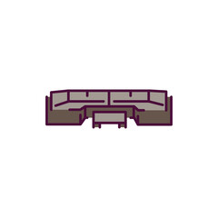 Patio sectional line icon. Pictogram for web page