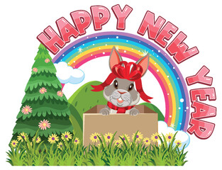 Happy New Year 2023 with cute rabbit