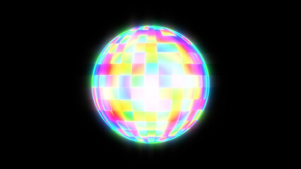 Glowing Retro Colorful Disco Ball Overlay
