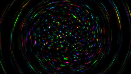 Swirling colorful glitter light overlay background