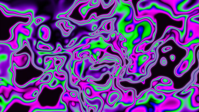 Shiny neon color psychedelic distorted waves background