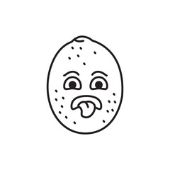 Fototapeta premium Lime with the emotion of disgust color line icon. Mascot of emotions