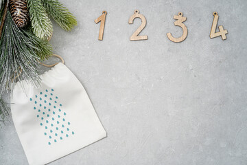 Adventszeit Hintergrund mit Holzzahlen
