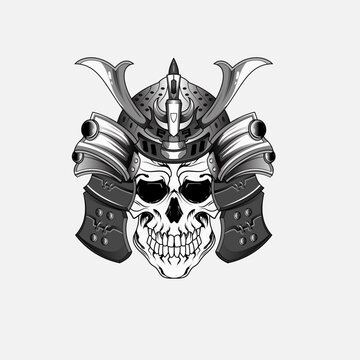 recommend clip art: Samurai warrior skull tattoo or Japanese mask and Japan ninja. Japanese samurai warrior skull head with ronin armor sword, kamikaze army shogun demon.