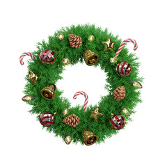 3d rendering of Christmas Wreaths
