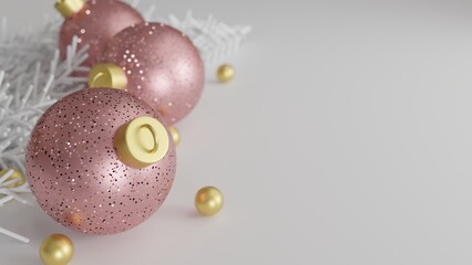 Christmas background with christmas balls. 3d rendering