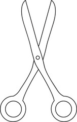 Open scissor outline vector illustration isolated on white background. Illustration of scissor. Perfect for coloring book, textiles, icon, web, painting, children's books, t-shirt printing, post