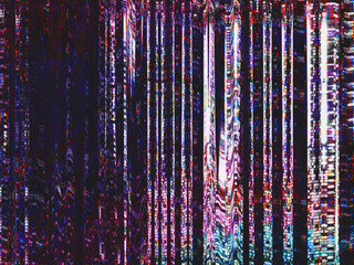 Video damage. Signal breakdown. Striped pattern overlay.