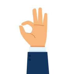 Hand gesture OK sign vector illustration	
