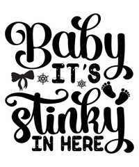 Baby it's stinky in here Merry Christmas shirt print template Xmas typography design