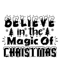 Believe in the magic of Christmas shirt print template, Merry Xmas shirt Santa clause hat vector 