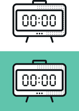 Digital alarm clock vector icon illustration with dots