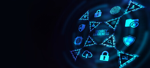 Internet, business, Technology and network concept. Cyber security data protection business technology privacy concept. 3d illustration