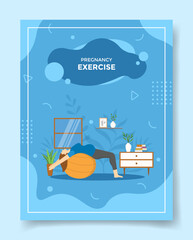 pregnancy health exercise for template of banners, flyer, books, and magazine cover