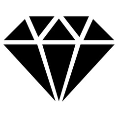 Símbolo riqueza. Icono con silueta de diamante - obrazy, fototapety, plakaty