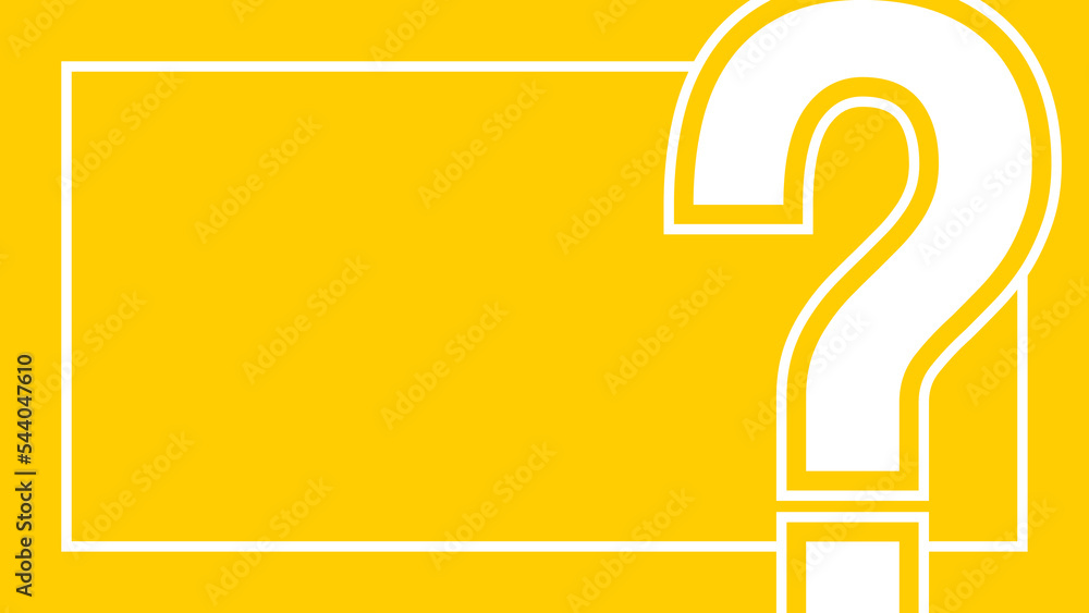 Poster yellow question mark background with text space. quiz symbol.