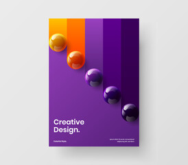 Obraz na płótnie Canvas Vivid realistic balls poster concept. Bright book cover vector design template.
