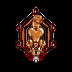 handsome dog for tshirt illustration