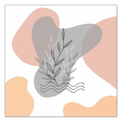 illustration of an abstract flower for wall decoration for the bedroom and hall and living room or background use or more in square size
