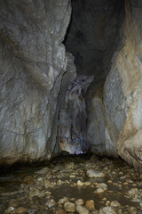 Underground river in a cave