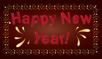  beautiful New Year background with the inscription "happy new year"