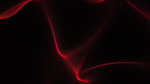 Mir red wave isolated on the black background.