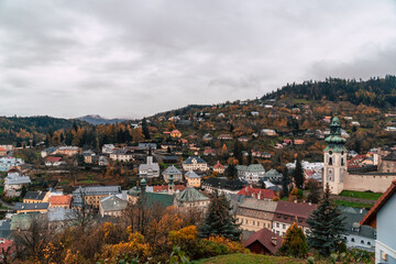 Autumn in the beautiful historic mining town of Banská Štiavnica, an UNESCO World Heritage Site in Slovakia