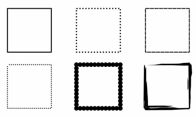 Fototapeta premium set of frames, set of square, squares icons
