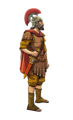 Obraz premium Roman centurion illustration png. Comic style