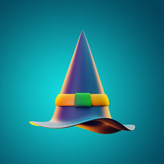 Fototapeta premium premium hallowen wizard hat icon 3d rendering on isolated background