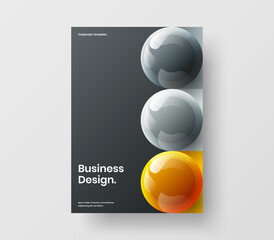 Amazing journal cover A4 design vector concept. Creative realistic balls corporate identity template.