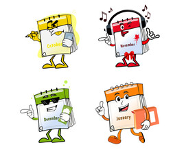 Design calendar character month 