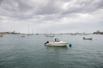 Fototapeta na wymiar The harbor of the fishing boats of the coastal town