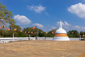 Ruwanweliseya Dagoba buddhist stupa tourist and pilgrimage site. Anuradhapura, Sri Lanka.