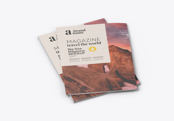 Matte Big Size Magazines Covers Mockup